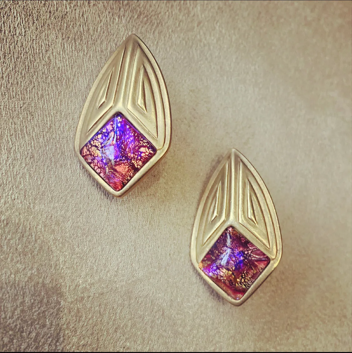 Yves Saint Laurent pink lava pierced earrings