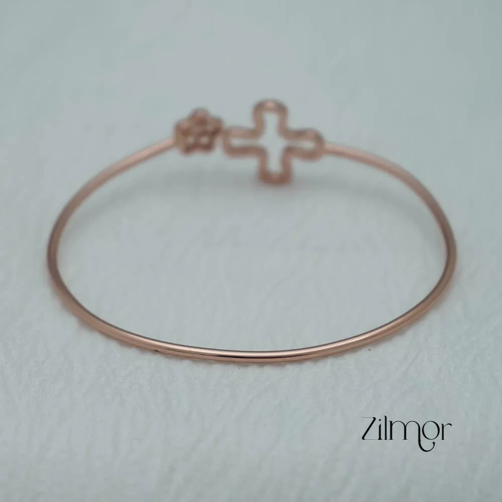 ZM101402 - 925 Silver Rose Gold  Adjustable Bangle